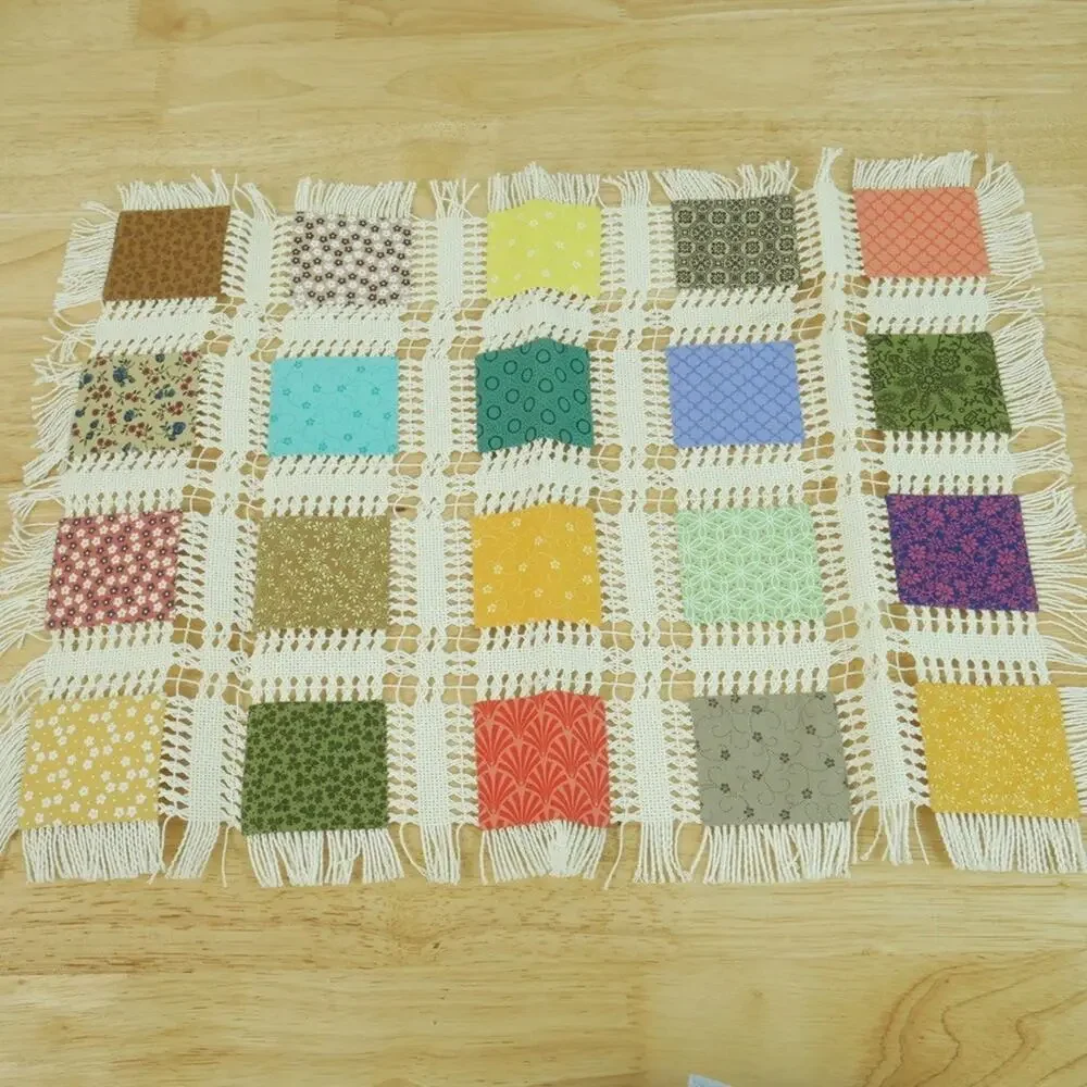 Vintage Handmade Placemat Set of 4 Multicolor Granny Cottage Patchwork‎ Country
